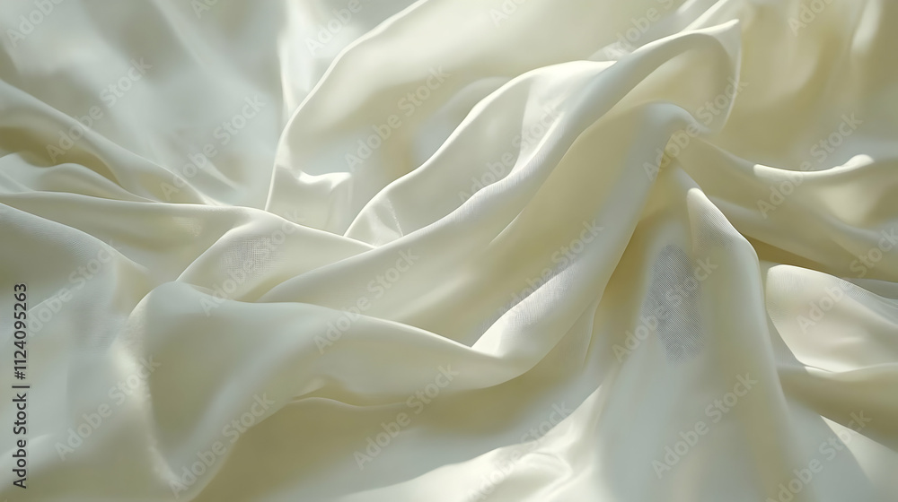 Creamy Silk Drapes: Elegant Fabric Flowing Softly Creamy Silk Drapes: Elegant Fabric Flowing Softly