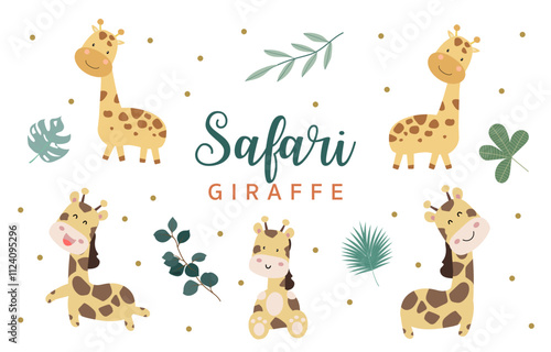 cute giraffe element object for safari design