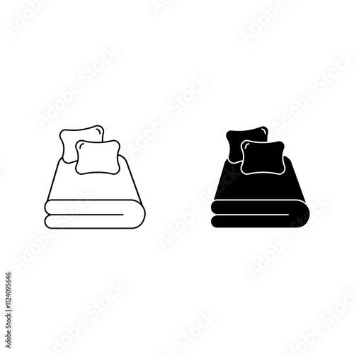 Bed linen icon set . vector illustration, pictogram isolated on white background. color editable