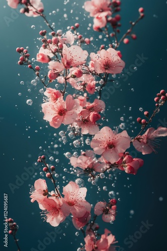 Pink Flowers Floating Water