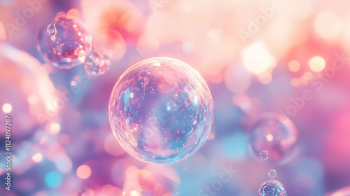 Bubbles in bokeh abstract photography soft focus colorful background dreamy atmosphere for visual art lovers