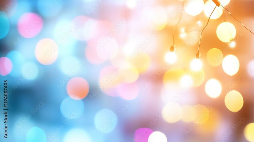A vibrant, blurred background with colorful bokeh lights and glowing bulbs. A vibrant, blurred background with colorful bokeh lights and glowing bulbs.