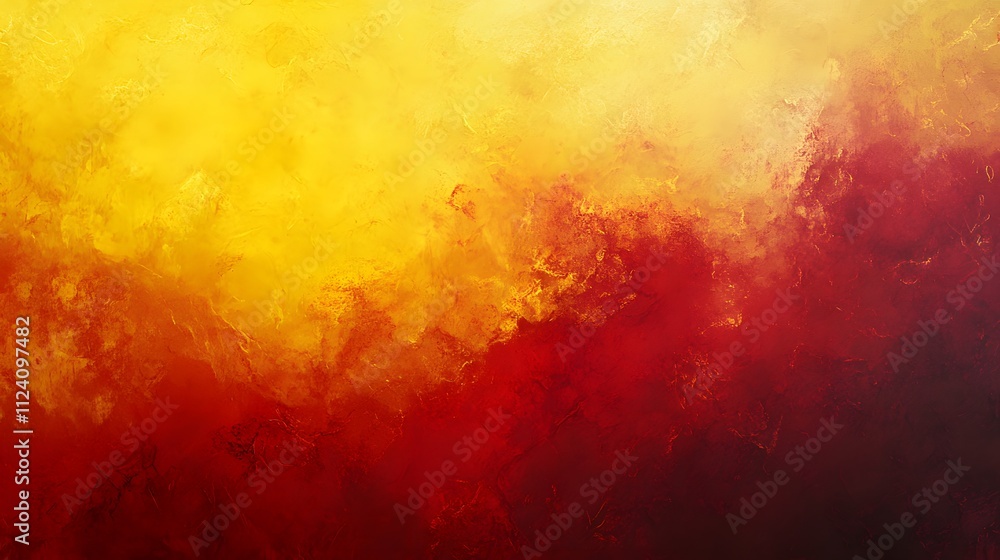 Fototapeta premium Abstract Red And Yellow Textured Painting