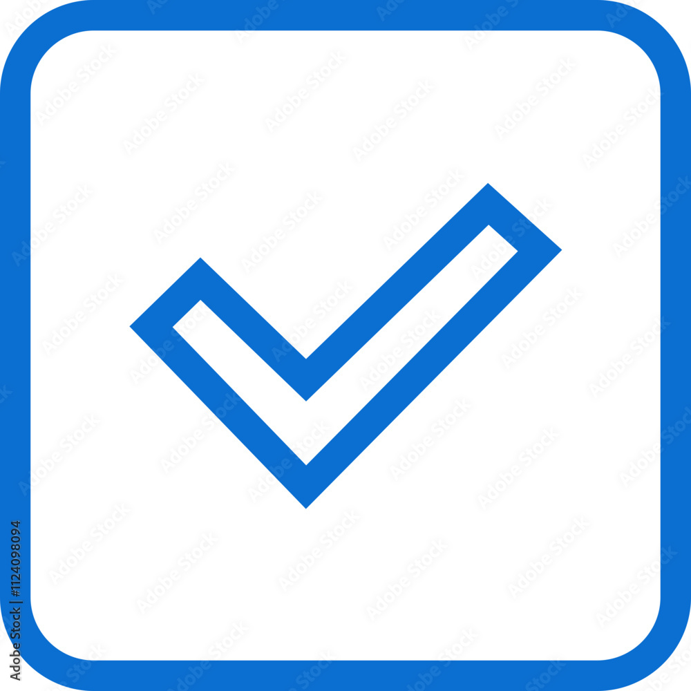Blue Chek Mark Line Icon Blue Chek Mark Line Icon