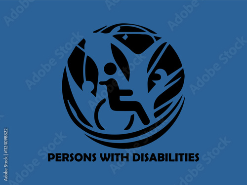 PrintSymbol representing disability wheel and Venus symbol suitable for disability awareness campaigns, inclusivity graphic designs, educational materials, and support organizations