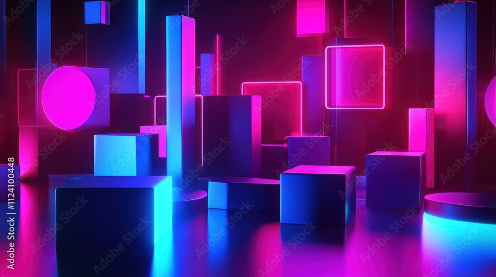 Neon Geometric Abstract Background Neon Geometric Abstract Background