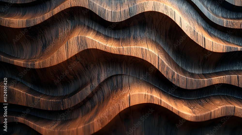 Waves of Wood: Abstract Carved Texture Background Waves of Wood: Abstract Carved Texture Background