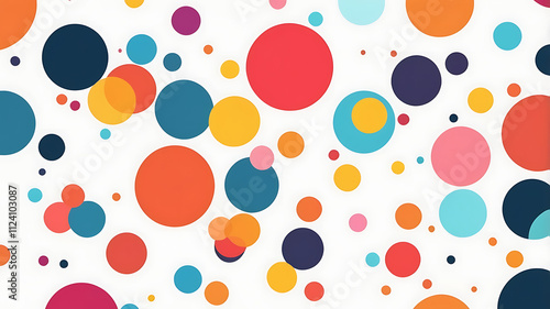 Illustration of Colorful Abstract Circles Pattern on White Background