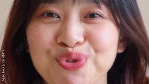 very adorable and funny expression of beautiful woman