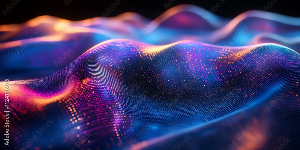 Naklejka premium Abstract colorful digital wave background.