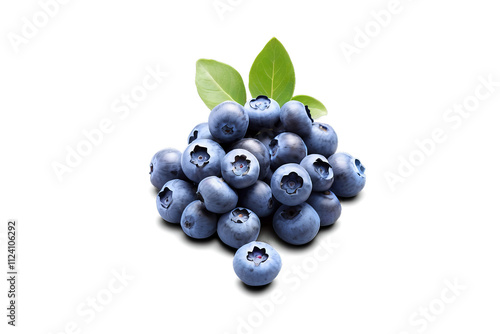 set of blueberry berries on an isolated white background, watercolor, botanical illustration, Generative AI