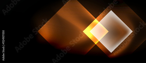 Dark neon colors with glass square shapes
