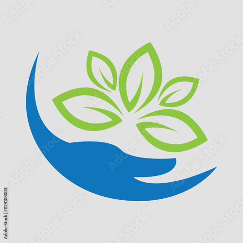 leaf circle green tea herbal natural medicine sprout with green leaf green logo round circle tea nature abstract  source  vector icon life eco illustration  tree concept  floral
