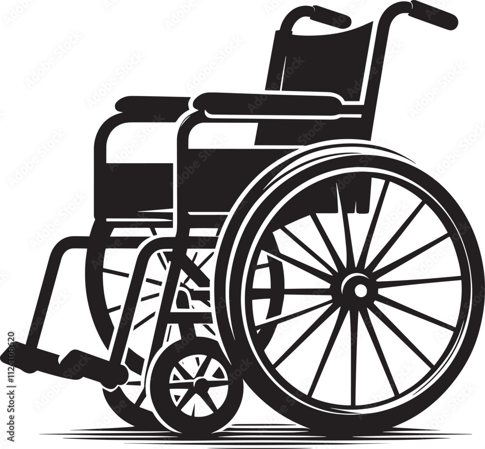 Fototapeta premium Wheelchair Silhouette isolated on white background wheelchair vector shape