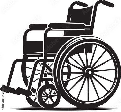 Wheelchair Silhouette isolated on white background wheelchair vector shape