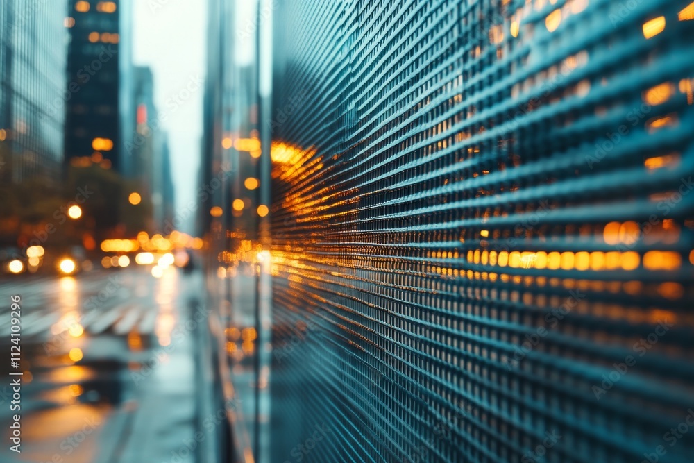 A city street reflected in a glass wall during twilight, capturing the intricate dance of urban lights against a dynamic backdrop, emphasizing modern life. A city street reflected in a glass wall during twilight, capturing the intricate dance of urban lights against a dynamic backdrop, emphasizing modern life.