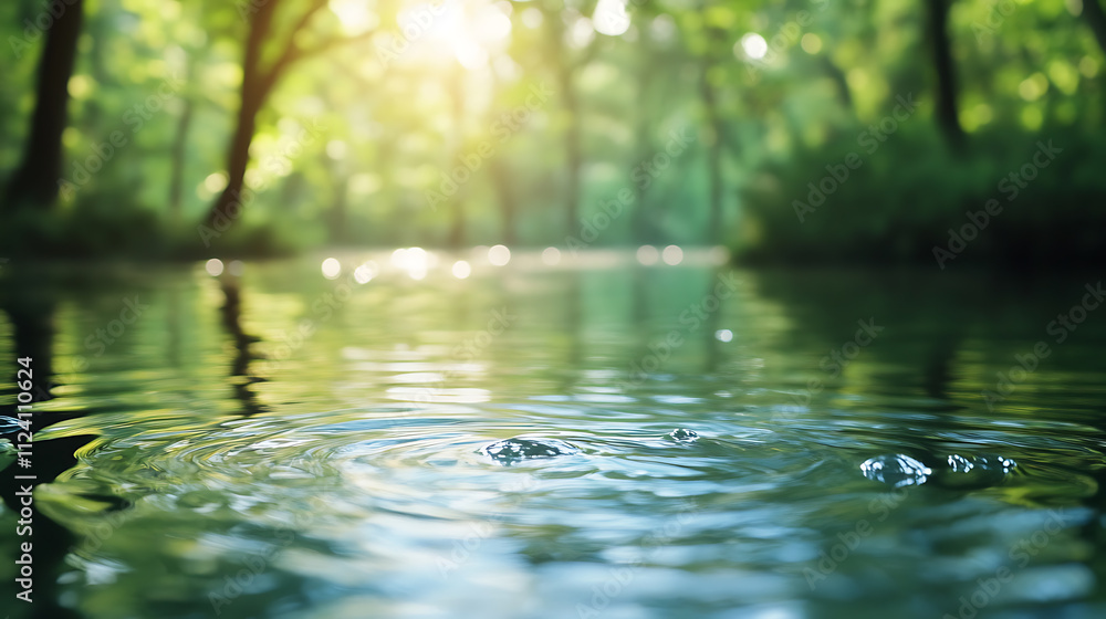 Rippling water in a sunlit forest bokeh effect nature photography tranquil environment close-up view Rippling water in a sunlit forest bokeh effect nature photography tranquil environment close-up view