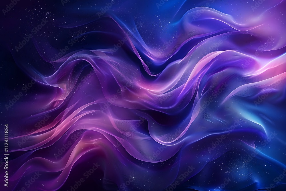 Fototapeta premium Abstract Purple Blue Swirling Nebula Cosmic Waves