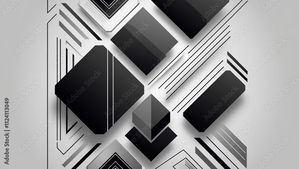 Elegant abstract metallic background with overlapping silver and black shapes, perfect for professional and modern designs Elegant abstract metallic background with overlapping silver and black shapes, perfect for professional and modern designs
