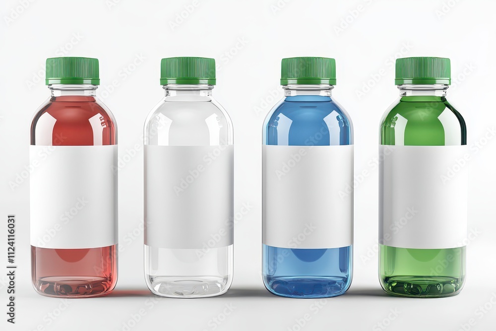 A collection of clear plastic water bottles with colorful caps represents healthy hydration options, featuring a modern design and eco-friendly materials for sustainable drinking solutions. A collection of clear plastic water bottles with colorful caps represents healthy hydration options, featuring a modern design and eco-friendly materials for sustainable drinking solutions.