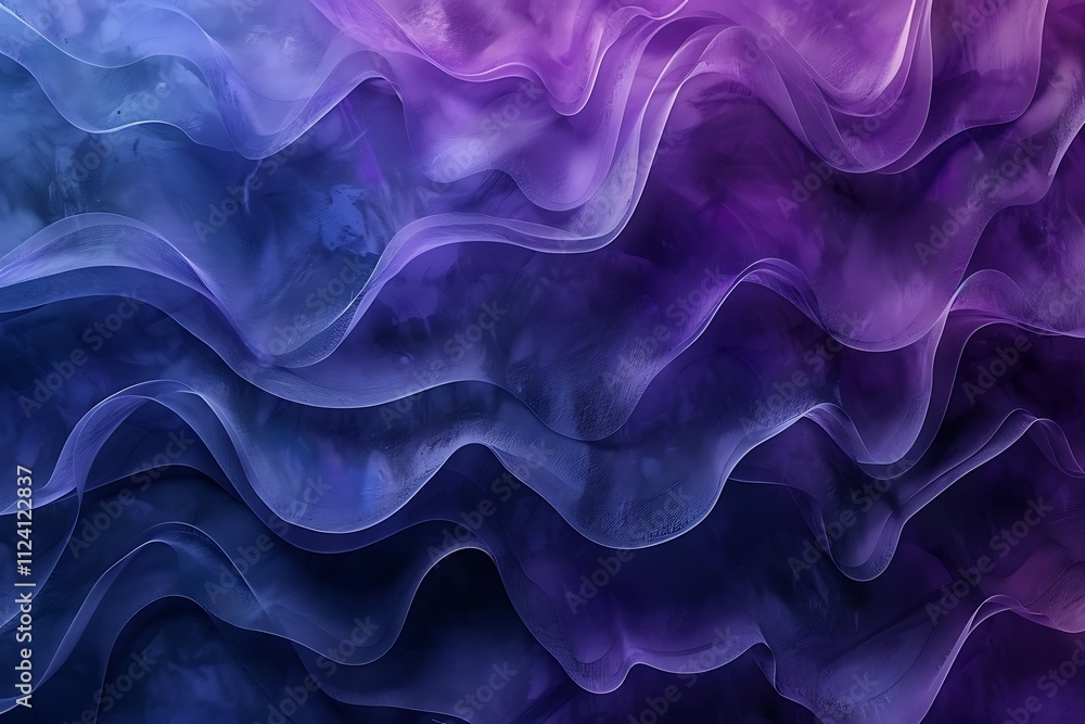 Obraz premium Abstract Purple Blue Wave Layers Design
