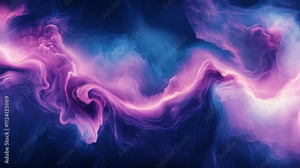 Fototapeta premium Abstract swirling nebula with pink, purple, and blue hues. (1)