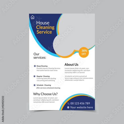 Cleaning and disinfection flyer design template, cleaning service flyer design, cover, brochure design cover template

