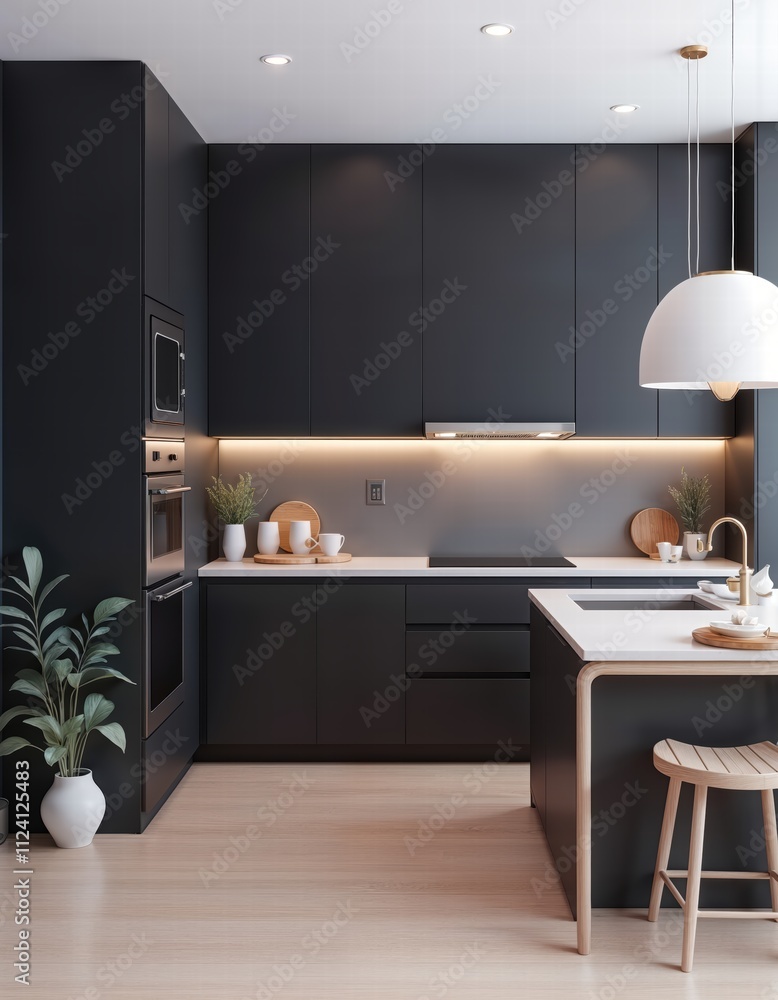 Rendering of a classic kitchen Interior Rendering of a classic kitchen Interior