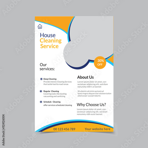 Cleaning and disinfection flyer design template, cleaning service flyer design, cover, brochure design cover template

