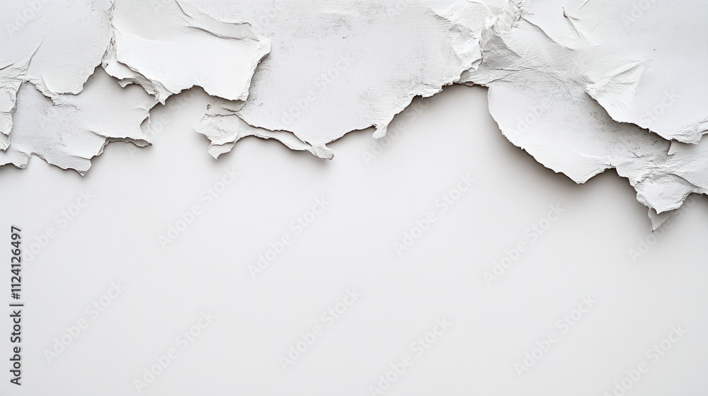 Torn white paper revealing a smooth surface underneath, creating a textured background. Torn white paper revealing a smooth surface underneath, creating a textured background.