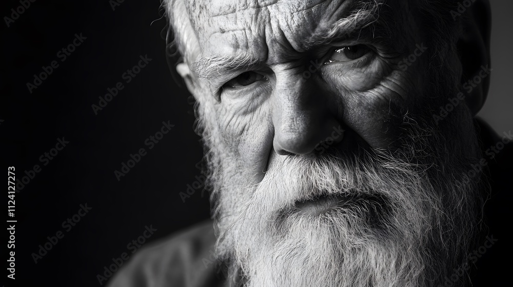 A dramatic black and white portrait of a man A dramatic black and white portrait of a man