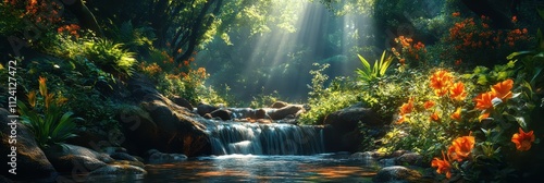 Serene Cityscape & Forest Contrast: Urban Greenspace Amidst Tranquil River
