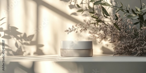 Wallpaper Mural Tranquil Modern Minimalist Setup with Natural Light and Green Accent Torontodigital.ca