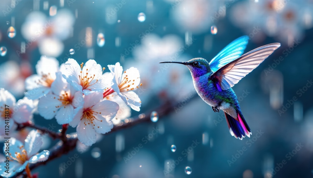 Humming Bird in flight for nectar Humming Bird in flight for nectar