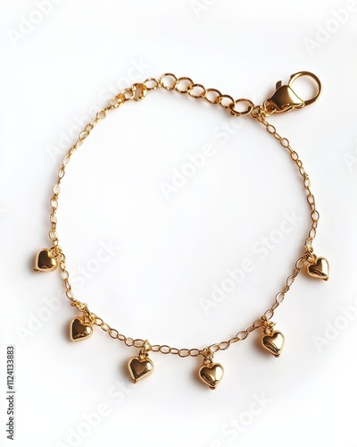 Wallpaper Mural Elegant Gold Heart Charm Bracelet: A Delicate Accessory. Torontodigital.ca
