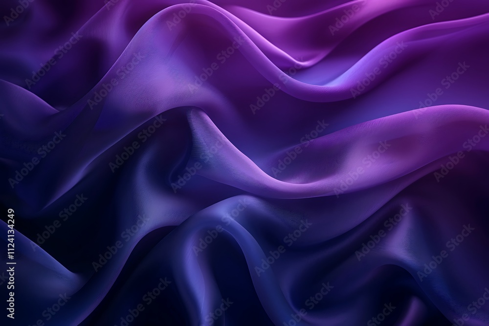 Abstract Purple and Blue Fabric Draped in Waves Abstract Purple and Blue Fabric Draped in Waves