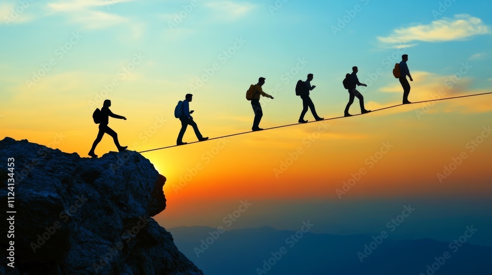 Fototapeta premium symbol working together, making a progress, successful way to move the business concept