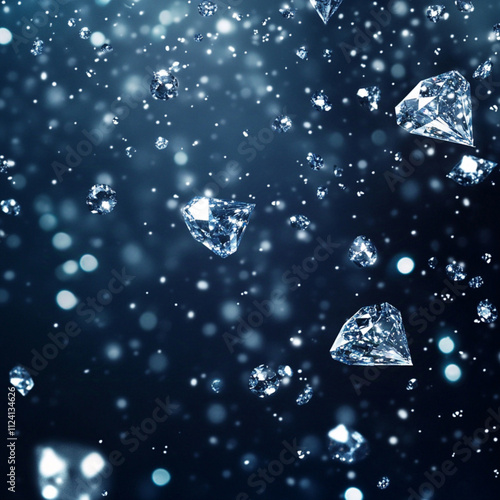 falling snow with with diamonds  photo