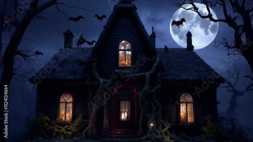 house with halloween ornaments is very cool
