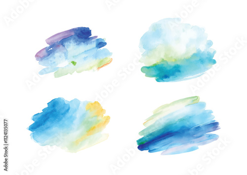 Colorful watercolor splashes Vectors 