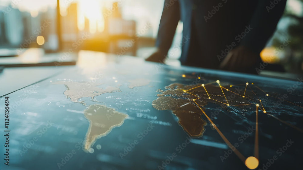 Obraz premium Abstract business Financial charts show a significant increase in profits in the stock market.This is driven by higher interest rates and continued growth. In the innovation world network of financial