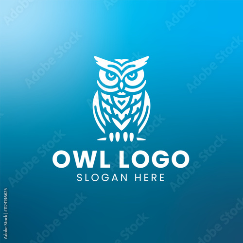 Modern owl logo vector template