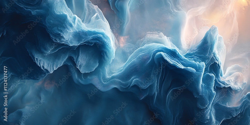 Obraz premium Abstract swirling blue and white cloudscape.
