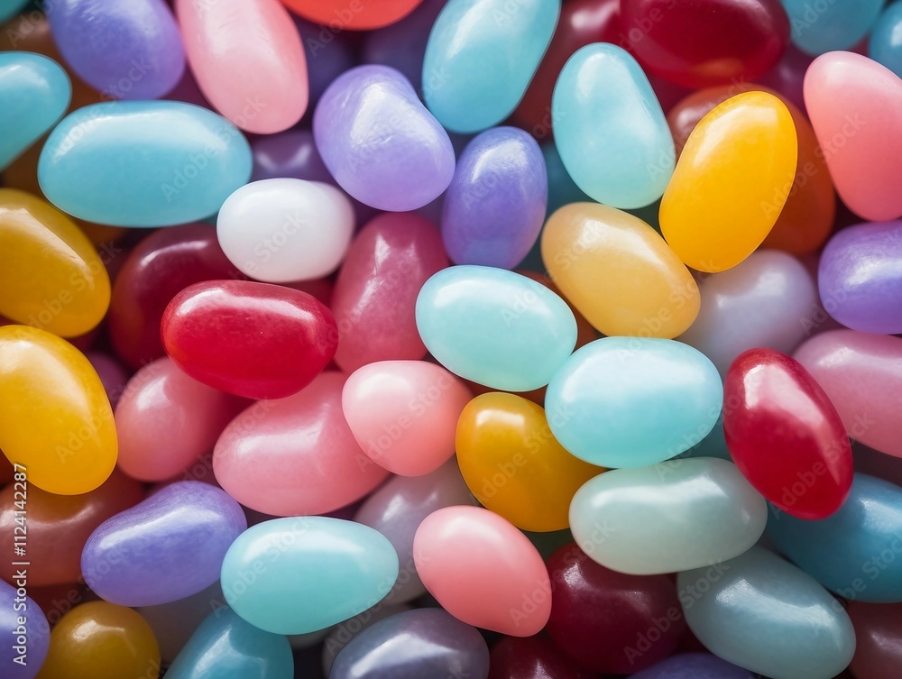 Pastel Multicolored Jelly Beans Close-up Pastel Multicolored Jelly Beans Close-up
