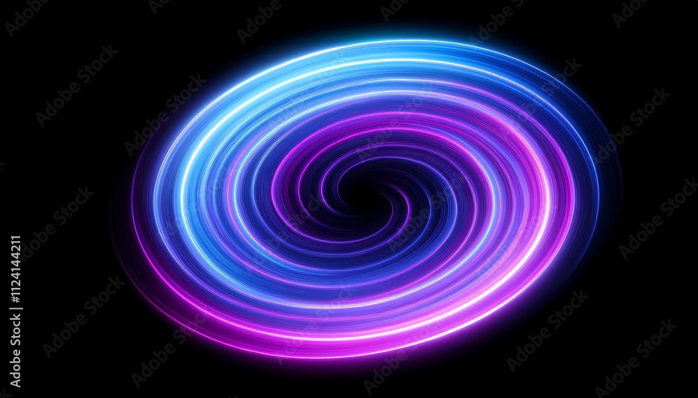 Abstract Neon Spiral Glowing Purple Blue Swirl Light Background Abstract Neon Spiral Glowing Purple Blue Swirl Light Background