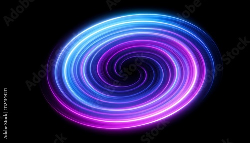 Abstract Neon Spiral Glowing Purple Blue Swirl Light Background