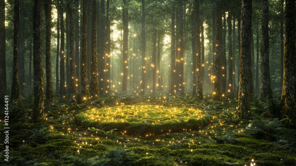 Obraz premium A magical wonderland forest with tall