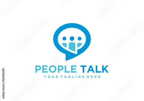 chat design logo, people talking family together human unity chat bubble logo vector icon