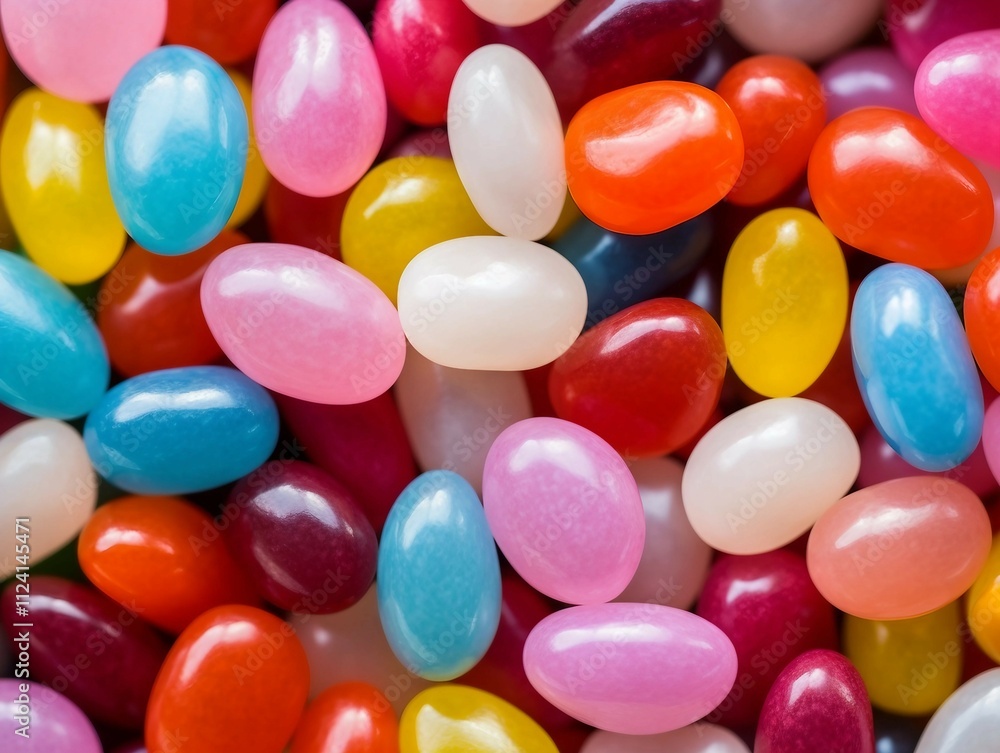 Vibrant Multicolored Jelly Beans Close-up Vibrant Multicolored Jelly Beans Close-up