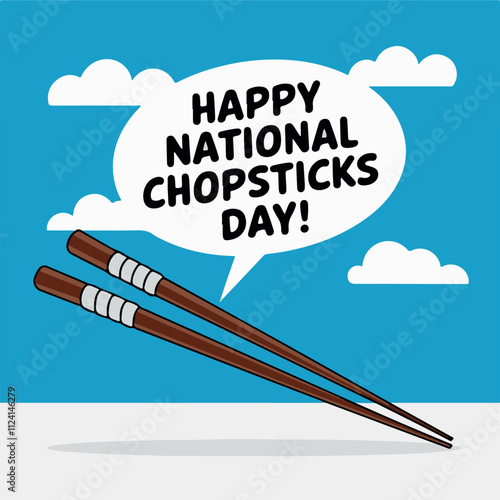 national chopsticks day, card, poster, vector